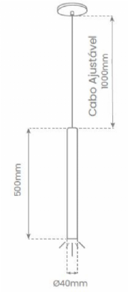 Pendente Tube comprimento 500mm